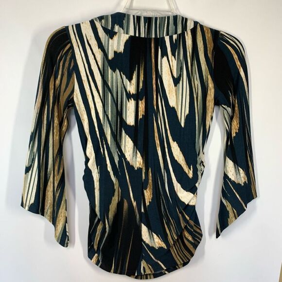Boston Proper Women's Abstract Striped Long Bell Sleeve Top Multicolor Size XS - Picture 11 of 11
